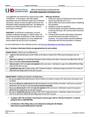 UHD Independent Verification Form 2019 - Fill and Sign Printable ...