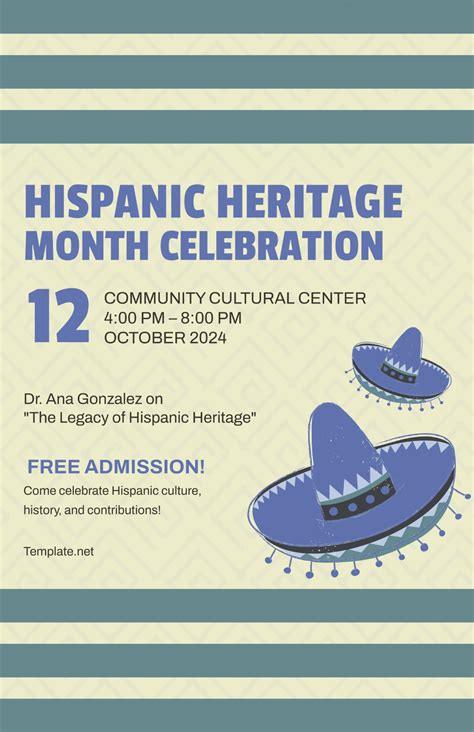 Free Vintage Hispanic Heritage Month Poster Template to Edit Online