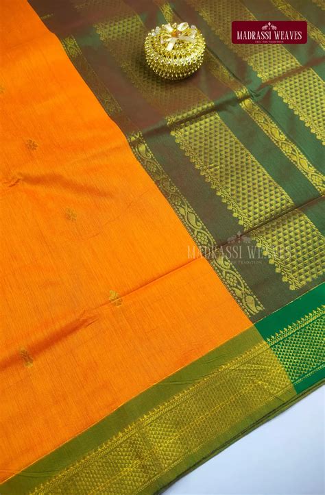 Premium kalyani Gadwal Cotton Sarees - Mango – Madrassi Weaves