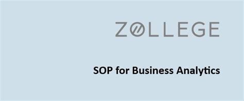 SOP for Business Analytics: Format, Guidelines for Top Universities ...
