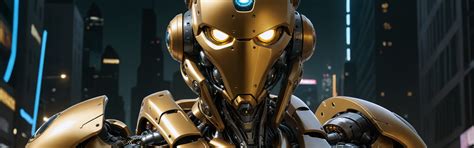 Download wallpaper background, robot, gold, section ai art in ...