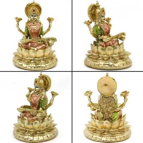Buy Hindu Goddess Lord Saraswati Statue - 5 H Indian God Figurines Idol ...