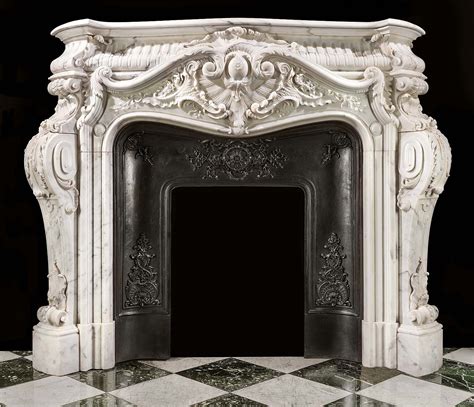 Antique white carrara marble rococo louis xv fireplace mantel – Artofit