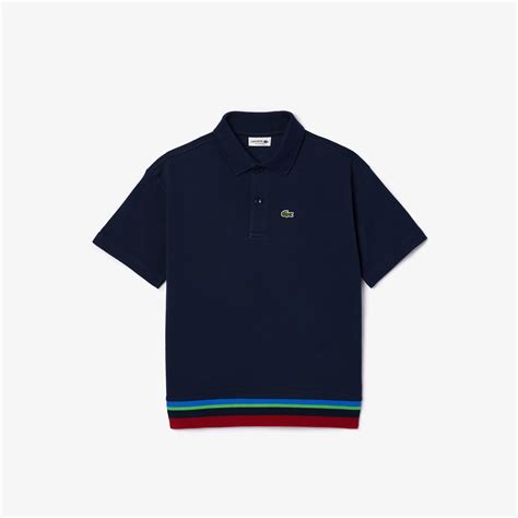 Contrast Stripe Petit Pique Polo Shirt