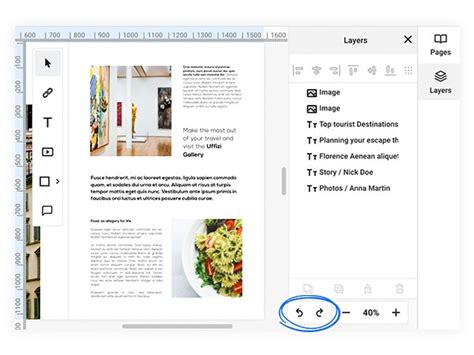 Undo and redo buttons