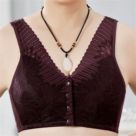 REORIAFEE Bras for Women Plus Size Front Closure Lace Mesh Daily Bra ...