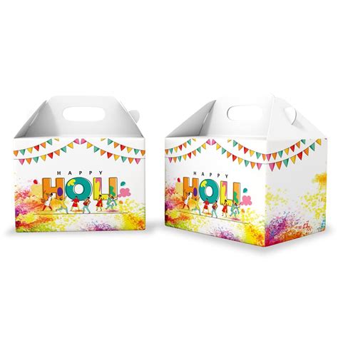Festiko® 42 Pcs Party Holi Treat Boxes,Holi Hai - Festival of Colors ...