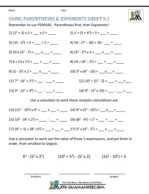 Fillable Online ratios rates and percents worksheets Fax Email Print ...