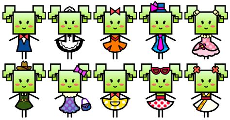 Supper Mario Broth - All of Mimi's outfits from Super Paper Mario.