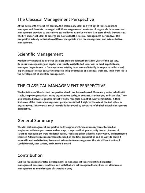 Image result for Classical Approach Management