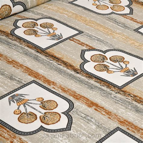 Jharokha Oyster Jaipur Fabric Double Bed Sheet – JaipurFabric®