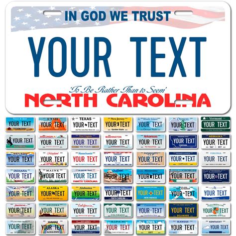 Amazon.com: Custom North Carolina License Plate, Personalized 50 States ...