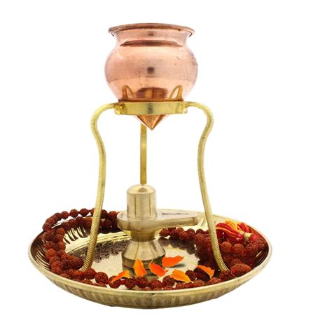 Buy Vedic Vaani Abhishek Stand | Copper Jaldhari | Brass Lord Shiva ...