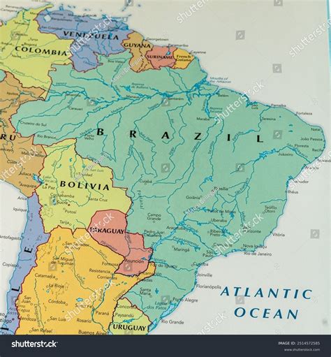 Political Map Brazil Bolivia Paraguay Venezuela Stock Photo 2514572585 ...