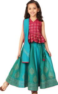 Fabindia Girls Lehenga Choli Ethnic Wear Printed Lehenga, Choli and ...