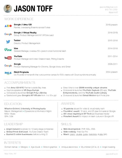 Jasontoffresume - resume outline - JASON TOFF First Area 120 NYC ...