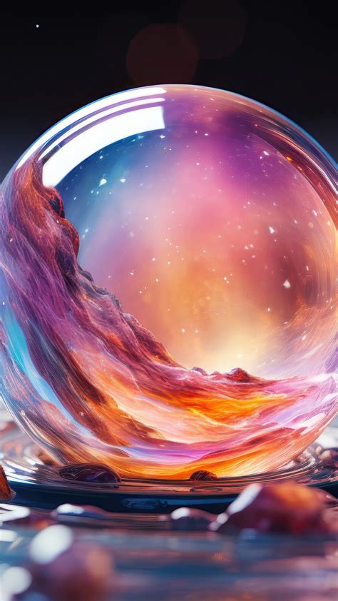 Wallpaper iPhone 15 pro, glass, colorful, iOS 17, OS #25024