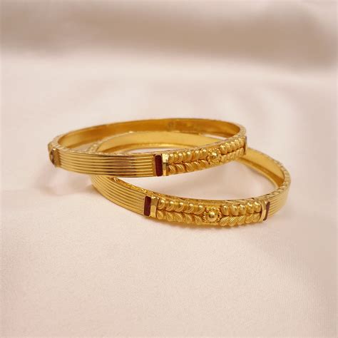 Buy EleganceLine Gold Bangle 22 KT yellow gold (30.5 gm). | Online By ...