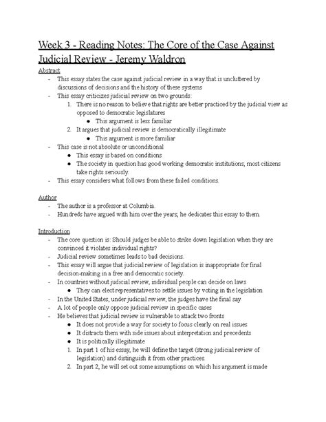 Poli Sci 1 Week 3 Reading Notes 6 - Week 3 - Reading Notes: The Core of ...