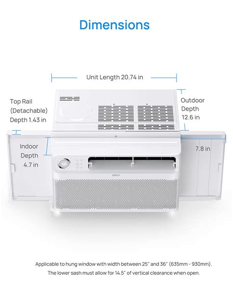 Dreo Inverter Window Air Conditioner, 8000 BTU AC Unit for Room Bedroom ...