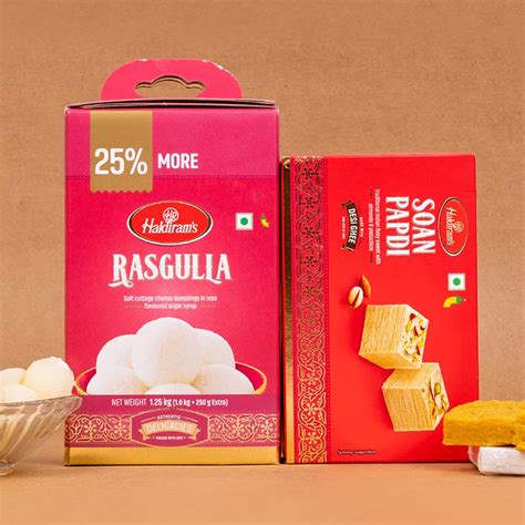 Send Haldiram Soan Papdi and Rasgulla Online | Rakhibazaar.com