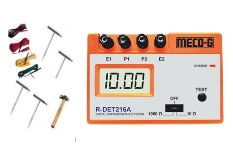 MECOG R-DET 216A DIGITAL EARTH RESISTANCE TESTER 10 Ω ~ 0~1000 Ω (WITH ...