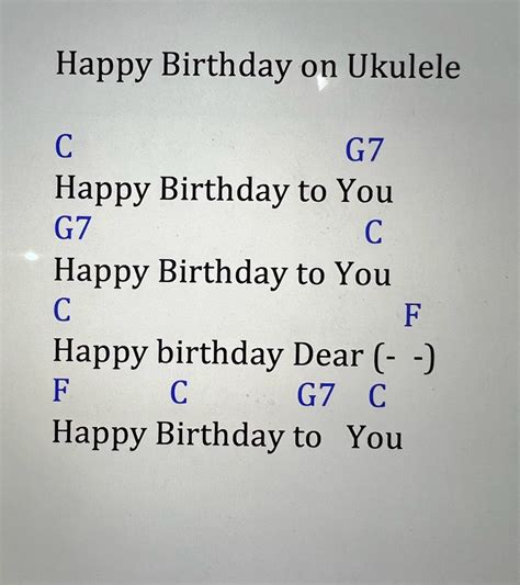 Happy Birthday Ukulele Chords Cynthia Lin at Toby Noskowski blog