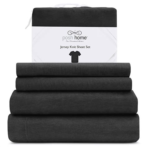 Posh Home Jersey Knit Sheet Set – 3-Piece Jersey Bed Sheets – T-Shirt ...