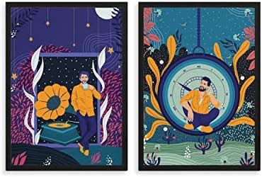 Happening Hippo Aesthetic Wall Poster | Wooden Frame Wall Art ...