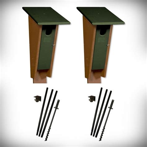 Amish Recycled Poly Peterson Bluebird House Package with Pole Kit