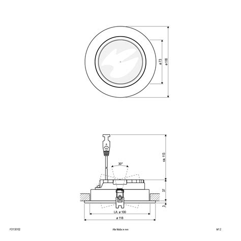 EVN LED Leuchte weiß schwenkbar rund 118x40mm 13W 3000K 1000lm 21-40 ...