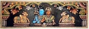 Buy JLine Arts Wooden Wall Panel Shiva Parvathi 3 Feet, Multi-Color ...