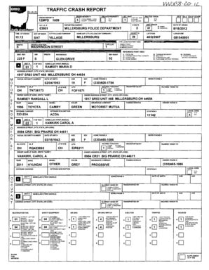 Fillable Online VVV TRAFFIC CRASH REPORT II CRASH SEVERITY I D Fax ...