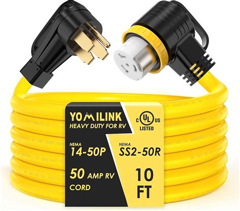 Amazon.com: YOMILINK UL Listed 50 Amp RV Cord with Locking Connector 10 ...