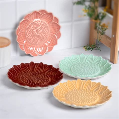 Buy Anko 7" Flower Pattern Stoneware Plates - Set of 4 | Oven ...
