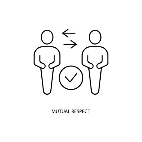 Mutual respect concept line icon. Simple element illustration. Mutual respect concept outline ...