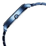 Titan Secluded Quartz Analog Blue Acetate Dial Stainless Steel Strap W ...