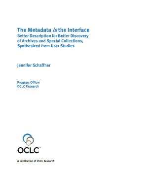 The Metadata Is The Interface: Better Description For Better ... - OCLC ...