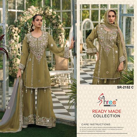 Shree Sr 2152 A To D Chiffon With Mirror Work Pakistani Salwar Kameez