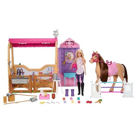 Barbie Mysteries: The Great Horse Chase Stable Playset with Doll & Toy ...