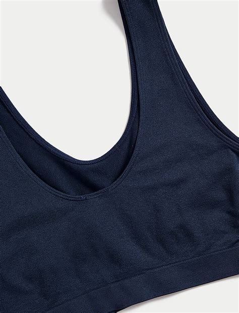 Buy 3pk Seamless Non Wired Crop Tops at Marks & Spencer