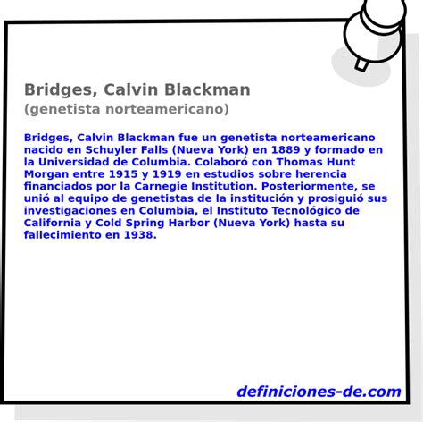 Breve biografía de Bridges, Calvin Blackman (genetista norteamericano)