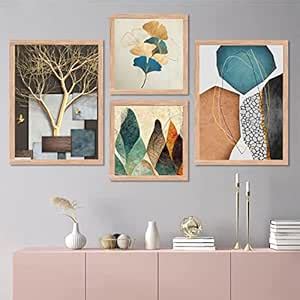 BANGERZ Modern Art Framed Wall Paintings Set of 4 - Decorative Big Size ...