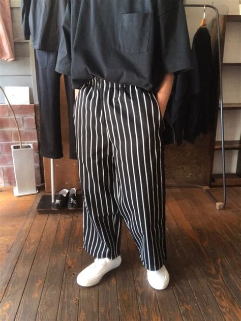 Chef Wide Pants Stripe BLACK（cookman） | commence