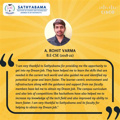 Student Testimonials | Sathyabama Institute of Science and Technology ...