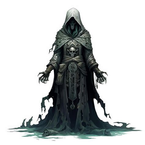 Highquality 2d necromancer full body illustration on white background ...