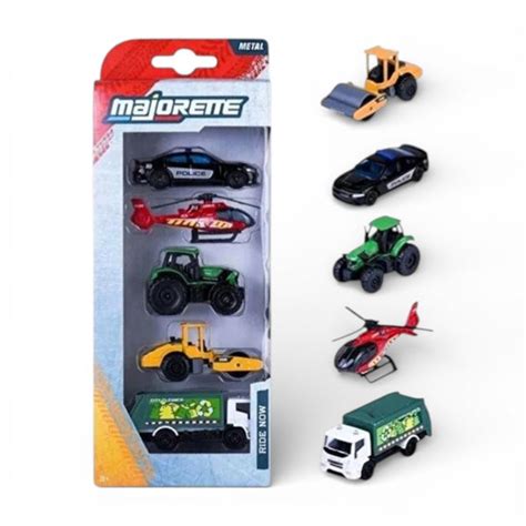 Majorette 1:64 Ride Now 5-Piece Diecast Vehicle Set | Police Car, Heli ...
