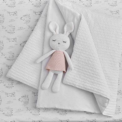Levtex Baby Mills Waffle Pink Bunny Plush Stuffed Animal