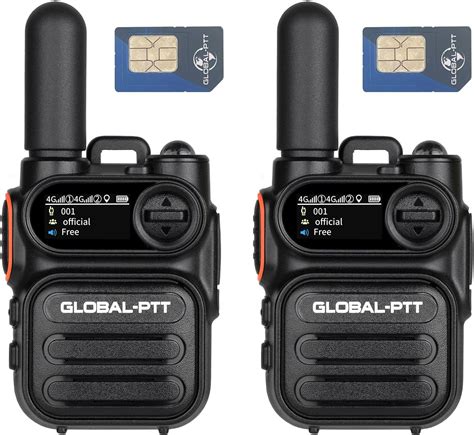 Amazon.com: globalptt 2-Pack Global Walkie Talkies with Sim Cards ...