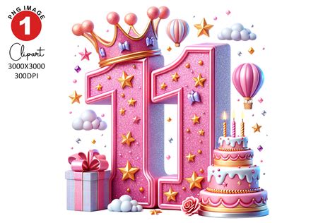 11th Birthday Clipart, Happy Birthday Graphic by TheDigitalStore247 ...